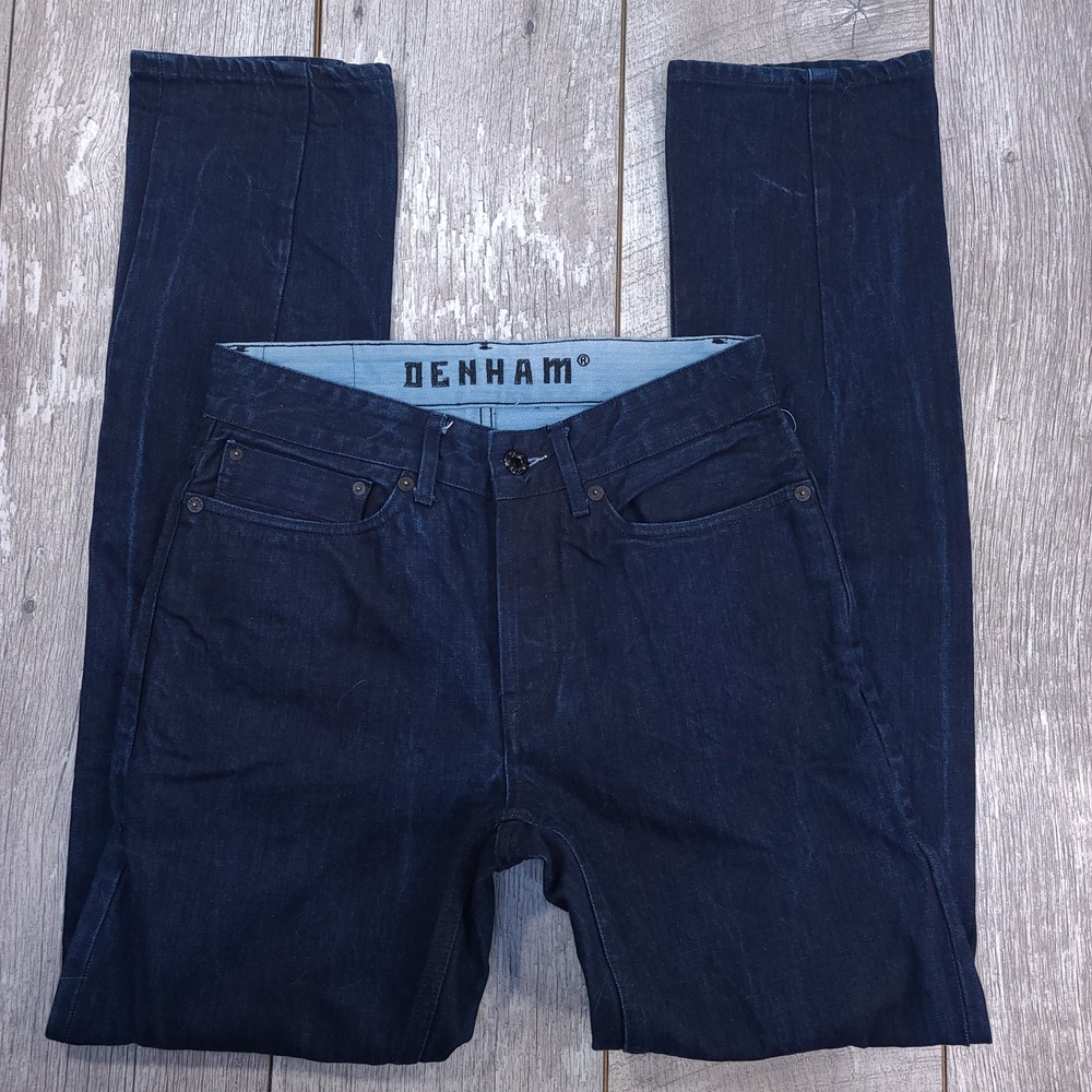 Denham Razor Jeans Men 28x33 Dark Blue Selvedge Slim Fit Indigo Denim - Picture 5 of 11